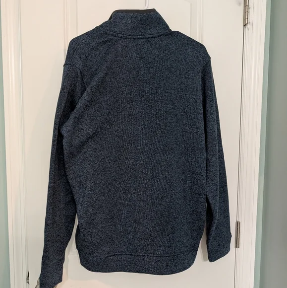 NWT Eddie Bauer, Radiator Fleece Pullover, Quarter Snap, Heather Blue - Picture 3 of 5